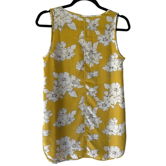 LOFT | NWOT SLEEVELESS FLORAL TANK STYLE TOP MUSTARD YELLOW WHITE | EXTRA SMALL - Picture 6 of 9